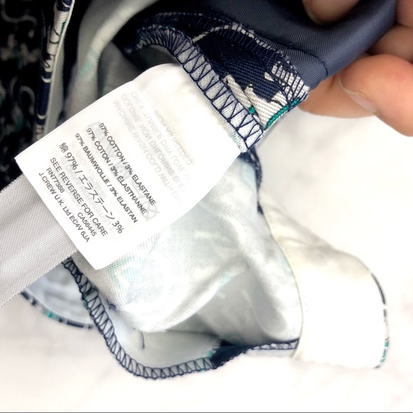 J. Crew Navy Elephant Print Slim Ankle Pants - Picture 6 of 7